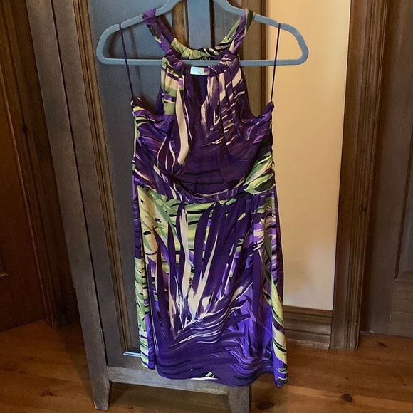 Mauve beige and geeen halter dress just like new - Picture 1 of 3